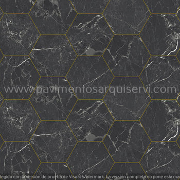 Vinílicos Heterogéneo Suelo Vinílico Nero Marquine Hexagon Gold